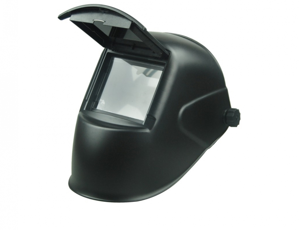 Маска сварщика Гладиатор черная с откидным стеклом