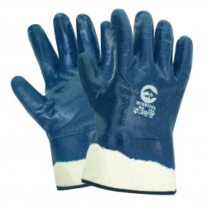 Перчатки нитрил-крага синие